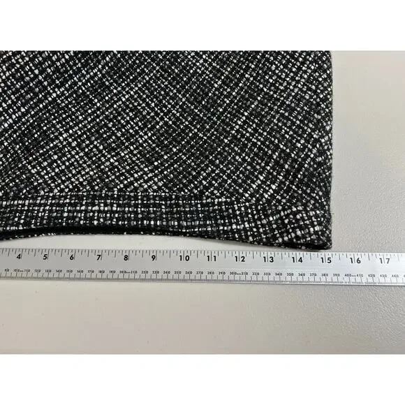 Gap Tweed Y2K Wool Blend Velvet Trim Skirt Womens Size 6 Lined Side Zip Black - Picture 4 of 8